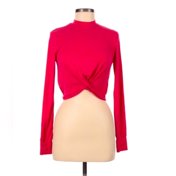 Rare BuffBunny Knotty & Nice Crop Top Raspberry Red Size Medium - Picture 4 of 6